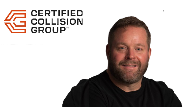 Certified Collision Group logo with orange geometric symbol and black text