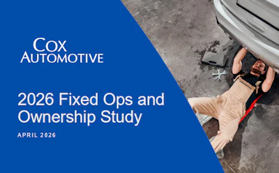 Cox Automotive 2026 Fixed Ops and Ownership Study cover featuring mechanic working under vehicle