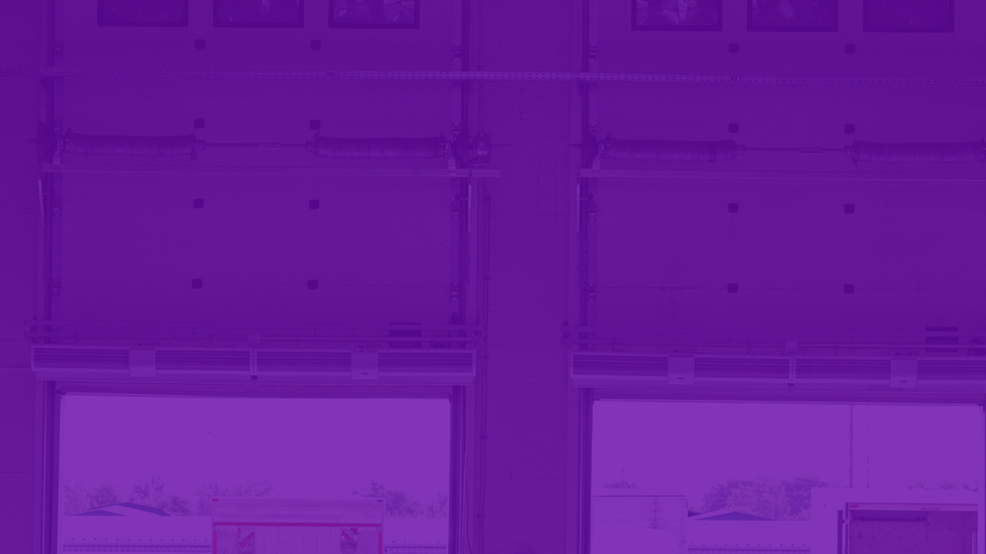 Thermal or infrared view of an interior space with purple gradient tones showing architectural structure and depth