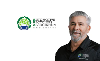 Automotive Recyclers Association logo with globe and car symbol established 1943
