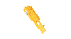 Yellow pneumatic jackhammer breaker tool with flat chisel bit
