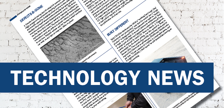 Technology News banner overlaid on printed documents and newspaper pages