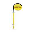Yellow high-voltage rescue hook safety tool with black curved hook and metal shaft