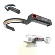 Three portable LED work lights with adjustable heads and black bodies featuring red accents