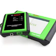 Bosch ADS 325X vehicle diagnostic scanner with dual screens and green casing