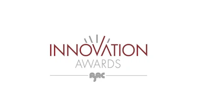 Innovation Awards AAC logo with burgundy text and radiating lines symbol