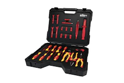 Wiha insulated screwdriver and tool set in black carrying case with red and yellow handles