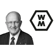 WM Waste Management hexagonal logo with black outline and white background