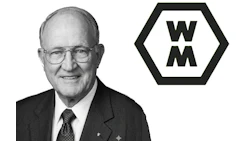 WM Waste Management hexagonal logo with black outline and white background