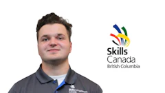 Skills Canada British Columbia logo with young man in professional attire