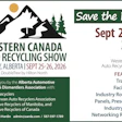 Western Canada Auto Recycling Show poster for Sept 25-26, 2026 in Calgary, Alberta, featuring trade show, facility tours, and industry panels.