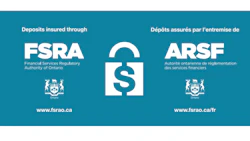 FSRA and ARSE deposit insurance logos with Ontario coat of arms on teal background
