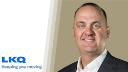 LKQ company logo with tagline 'Keeping you moving' displayed on professional corporate background