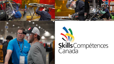 Skills/Compétences Canada logo with colorful arc design and bilingual text