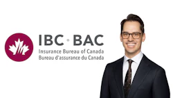 Insurance Bureau of Canada logo with professional headshot of male insurance representative wearing glasses and dark suit