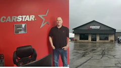 CARSTAR auto body shop interior and exterior locations featuring branded signage and storefront