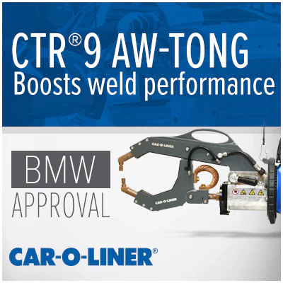 CTR 9 AW-TONG welding equipment with BMW approval and Car-O-Liner branding