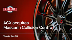 ACX acquires Mascarin Collision Centre announcement with premium wheel imagery and Thunder Bay location