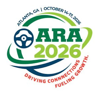 ARA 2026 conference logo featuring steering wheel emblem, Atlanta GA October 14-17 2026, Driving Connections Fueling Growth