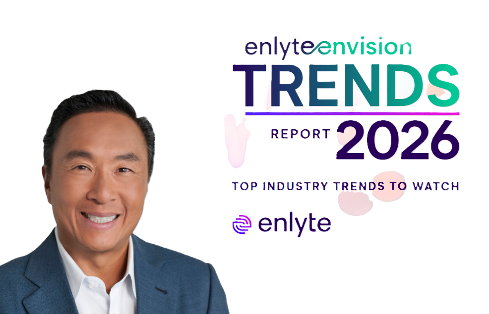 Enlyte Envision Trends Report 2026 featuring industry trends with professional executive portrait