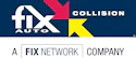 Fix Auto Collision logo featuring white text and geometric design with red and yellow accents on dark blue background