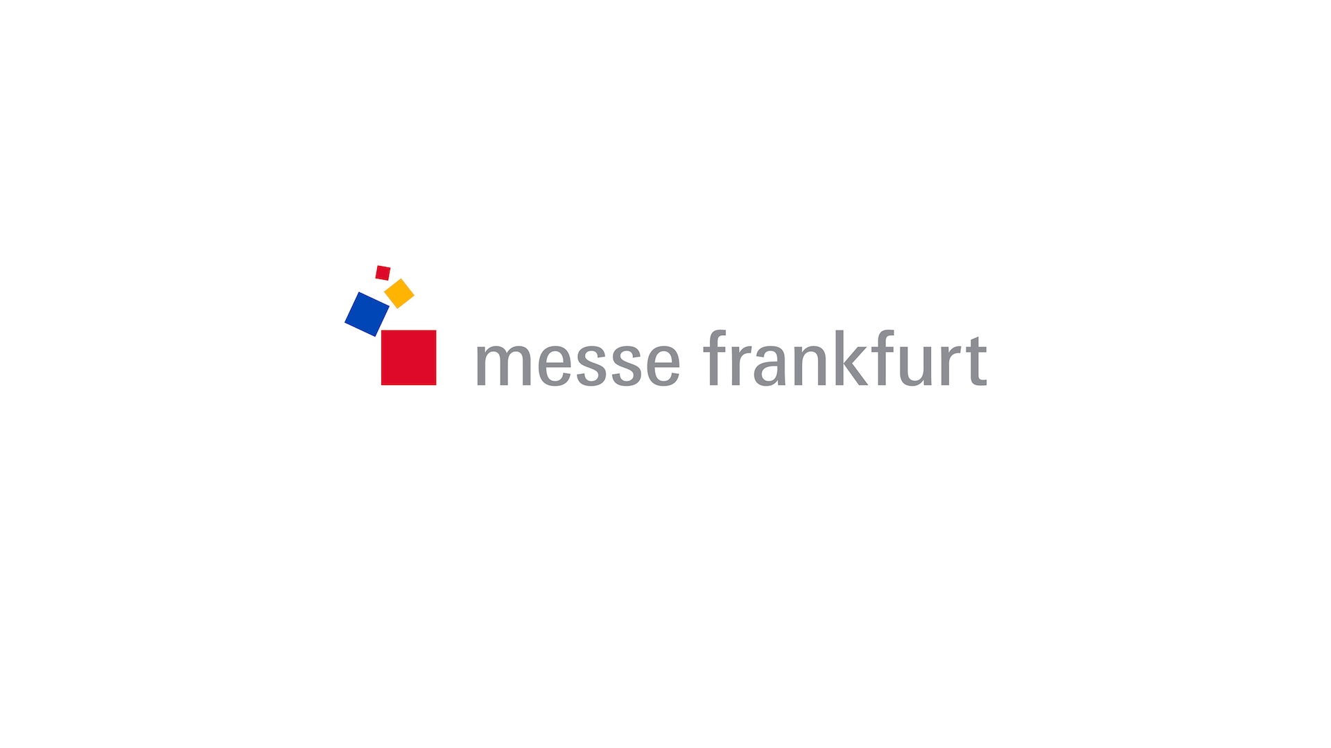 Messe Frankfurt logo with blue, red, and orange geometric squares and gray text