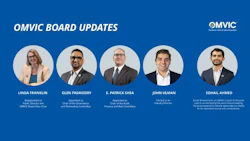OMVIC board updates featuring five members: Linda Franklin, Glen Padashery, E. Patrick Shea, John Ulman, and Sohail Ahmed with their professional titles