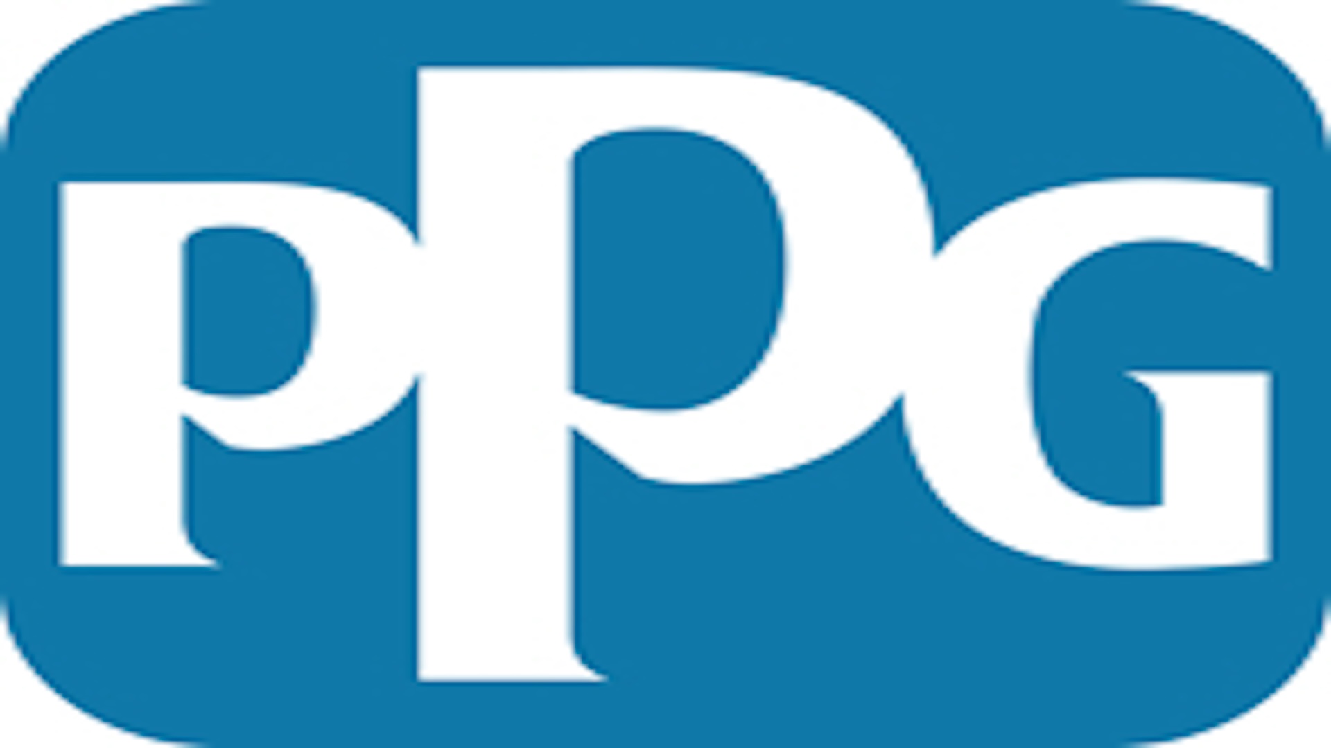 PPG Industries logo featuring white letters on teal blue background
