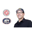Professional headshot of man with glasses wearing black polo shirt and navy cap, alongside SEMA and Vote Jeff Hermann 2026 logos