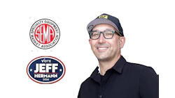 Professional headshot of man with glasses wearing black polo shirt and navy cap, alongside SEMA and Vote Jeff Hermann 2026 logos