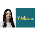 Skilled Trades BC logo with teal background and gold accents on professional headshot