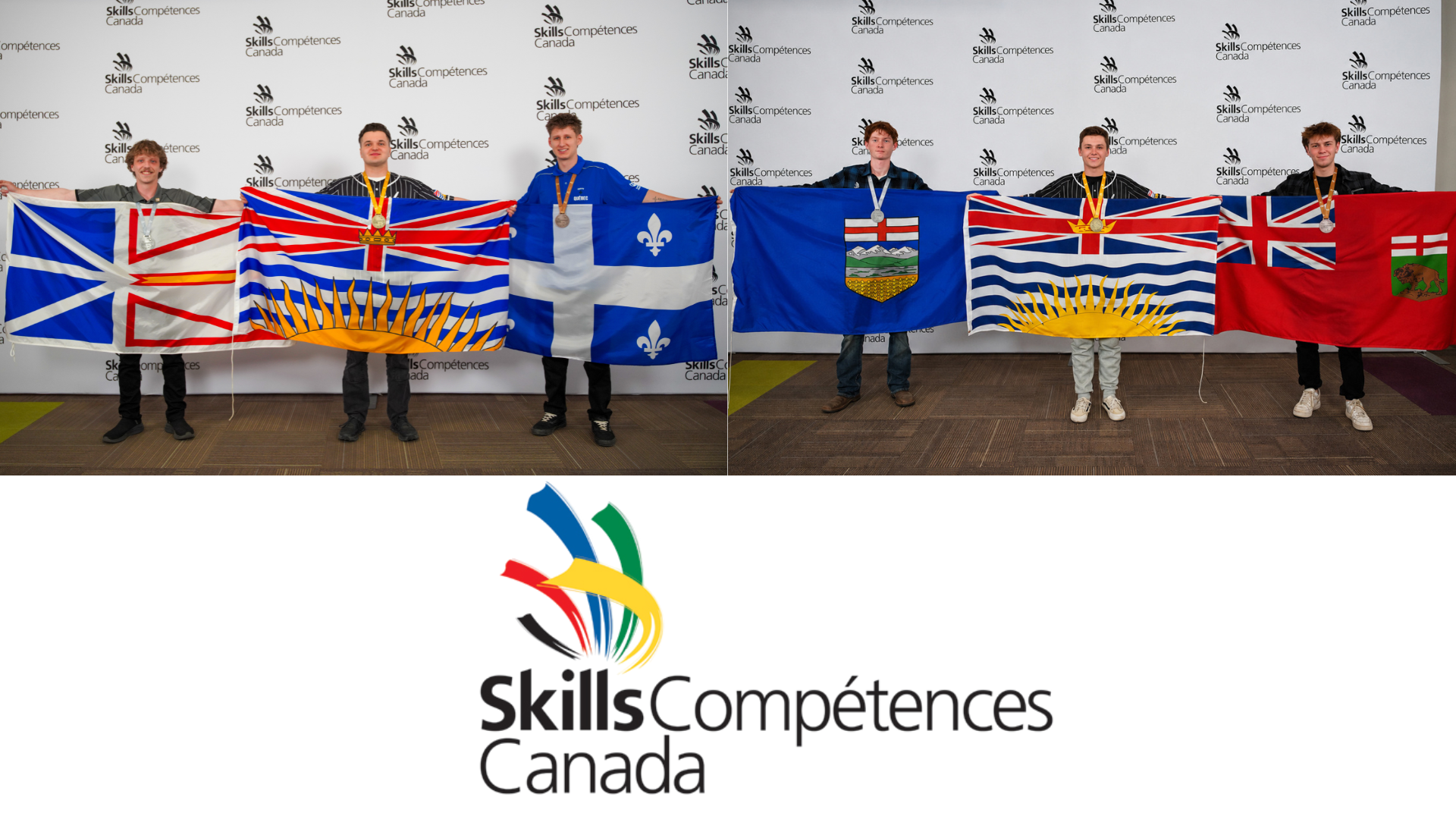 Skills Compétences Canada logo with colorful brush strokes and bilingual text