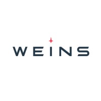WEINS logo with dark blue text and pink accent mark