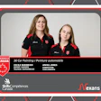 Two female professionals in black and red uniforms representing Canada at WorldSkills car painting competition