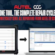 Autel and CCC integration workflow showing diagnostic scanner connecting to repair management software