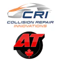 CRI Collision Repair Innovations and AIT automotive industry logos featuring car design and maple leaf symbol