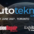 Autoteknik Canada event poster for June 9-11, 2027 in Toronto featuring Collision Repair Magazine and ExhibitIQ Media Inc. sponsorship