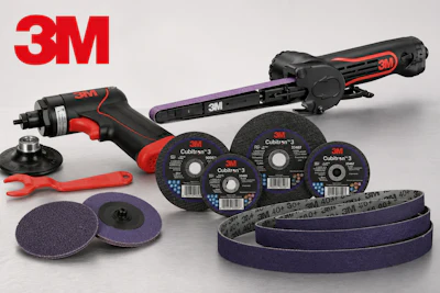 3M abrasive tools and accessories collection including power tools, cutting wheels, sanding discs, and belts