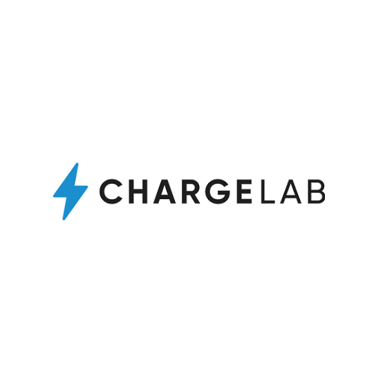 ChargeLab logo featuring blue lightning bolt icon with black text