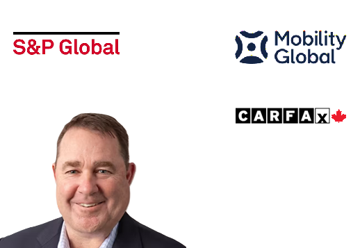 Professional headshot with S&P Global, Mobility Global, and CARFAX logos displayed above