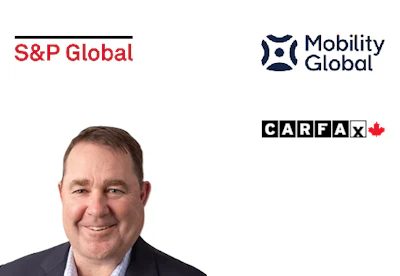 Professional headshot with S&P Global, Mobility Global, and CARFAX logos displayed above