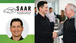 SAAR Saskatchewan Association of Automotive Repairers logo with car icon and professional networking scene