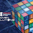 ACE Automotive Conference & Expo Proven Solutions logo with 3D colorful cube on digital circuit background