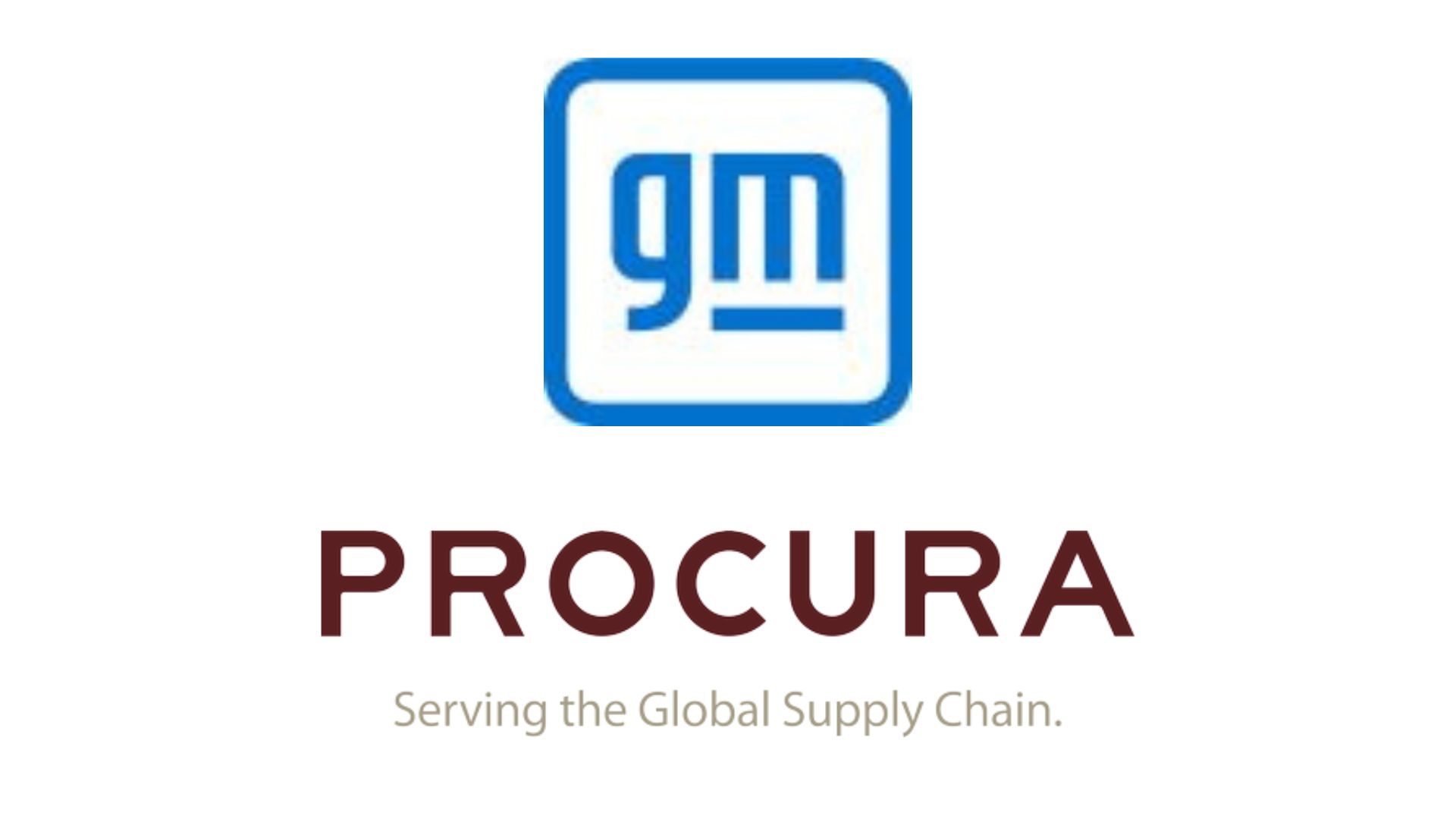 GM Procura logo with tagline 'Serving the Global Supply Chain' in blue and maroon