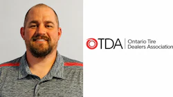 Professional headshot of smiling man in gray polo shirt next to Ontario Tire Dealers Association logo