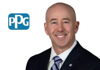 PPG Industries logo with blue rounded square and white lettering