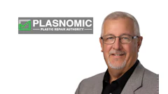 PLASNOMIC Plastic Repair Authority logo with professional headshot of male executive