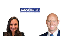 CAPA Certified Auto Parts logo with navy blue and white design above two professional business headshots