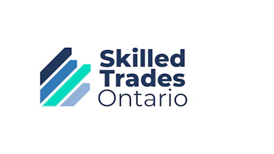 Skilled Trades Ontario logo featuring three diagonal stripes in navy, cyan, and lavender with text wordmark