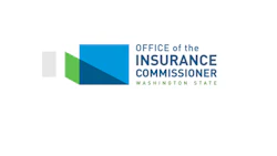 Office of the Insurance Commissioner Washington State logo featuring blue and green geometric shapes with agency name